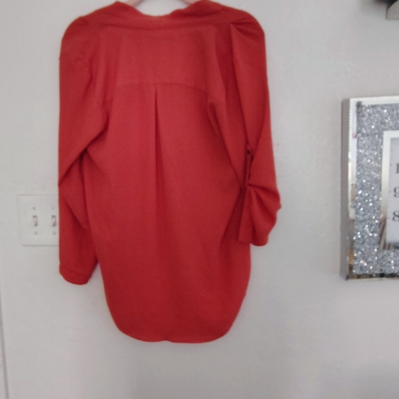 Massimo Supply Co. Vibrant Red Blouse MINIMALIST, CHIC, CLASSY SOPHISTICATED FUN - Picture 4 of 11